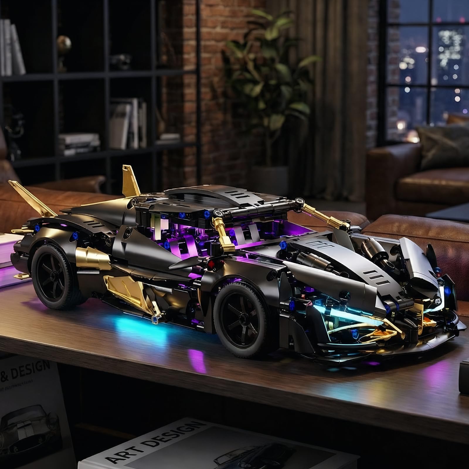kit Voiture RC, Voiture RC, 1:14 avec LED Modèle Projet | kit voiture RC: LED avant et arrière avec système motorisé intégré; conçu pour construction en famille, conduite intérieure
