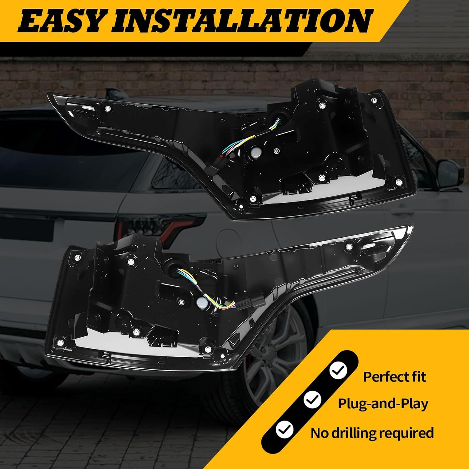 Pair of Tail Lights Assembly Compatible with 2014-2018 Range Rover Sport Taillights Rear Brake Light LR043974 LR043976