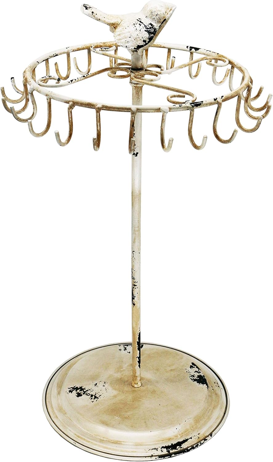Rustic White Bird Rotating Necklace Holder Bracelet Stand/Jewelry Organizer/Jewelry Tree - Image 7