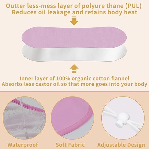 Miniatura 4 de Paquetes de aceite de ricino, paquetes de aceite de ricino orgánico reutilizables para desintoxicación del hígado, estreñimiento y menos desorden,