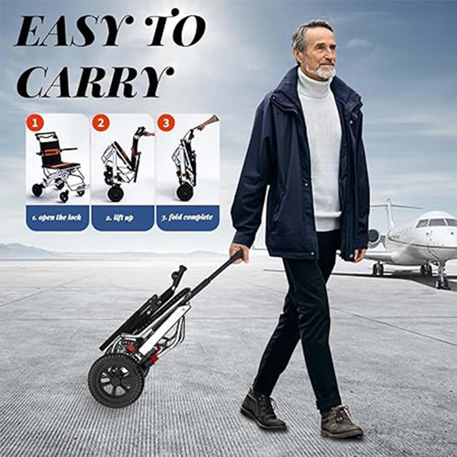 Silla De Ruedas Ligera Plegable, Sillas De Ruedas De Aluminio Para Adultos, Niños Y Ancianos, Silla De Ruedas De Viaje Ultraligera Para El Hogar A