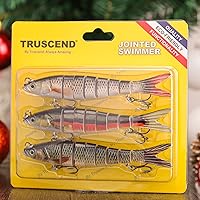 Vista 5 de TRUSCEND Easy Catch Swimmax with BKK Hooks, Magic Noisy Wiggling and Vibrating Actions for More Bites, Lifelike Fishing Lures for Bass Trout Walleye