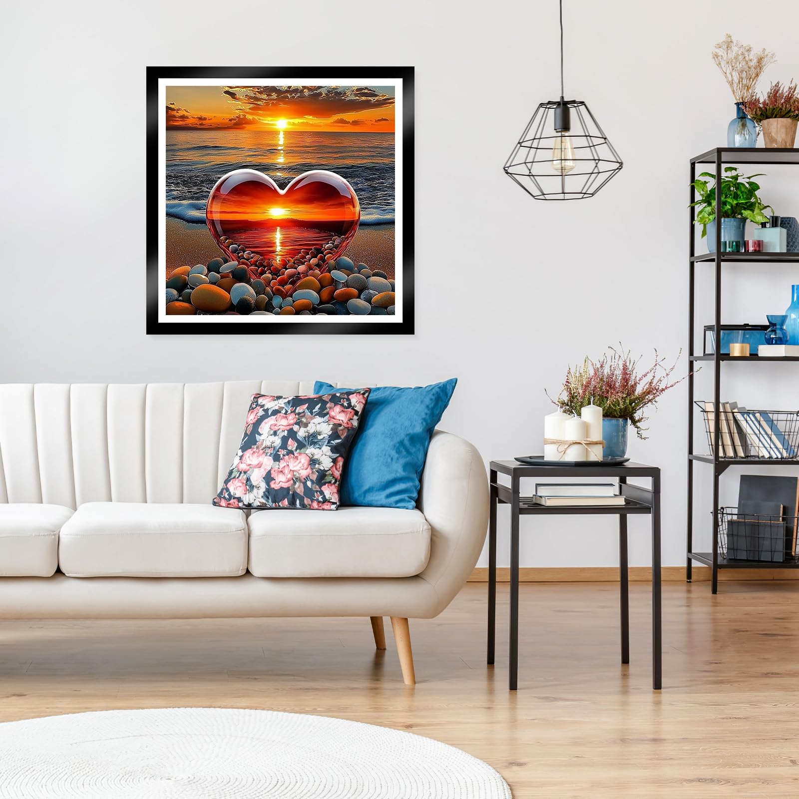 MOGTAA Heart Diamond Art Painting Kits for Adults Sunset DIY 5D Diamond Painting Kits for Adults Beginners Full Round Drill Diamond Dots Crystal Craft Kits for Home Decor Gifts 30x30 cm - Image 3