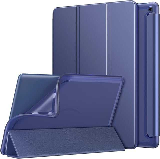 MoKo Case Fits All-New Kindle Fire HD 10 & 10 Plus tablet (11th generation, 2021 release) 10.1", Soft TPU Translucent Frosted Back Cover Slim Smart Shell, Auto Wake/Sleep, Indigo