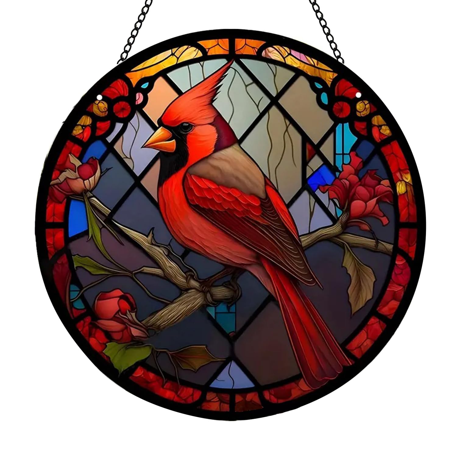 MATIHAY Acrylic Window Hanging, Birds on Branch Ornament Wall Decor, Cardinal Gifts for Bird Lovers, Birthday Gifts for Mom Grandma (12"/30cm)
