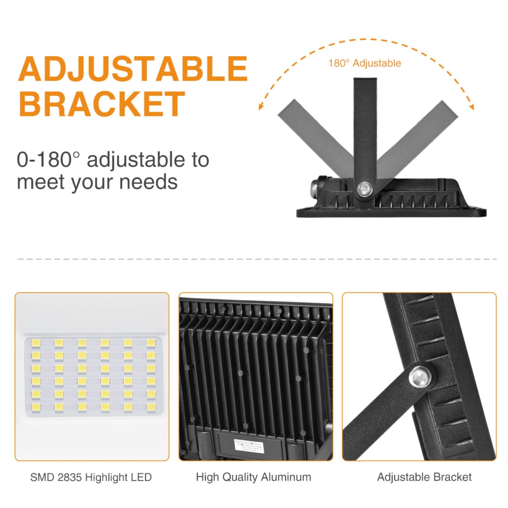 Paquete de 8 reflectores LED de 30 W para exteriores, 6500 K, luz blanca fría, luces de seguridad LED IP66 impermeables, iluminación exterior de inundación, luz de pared LED de jardín de 2100