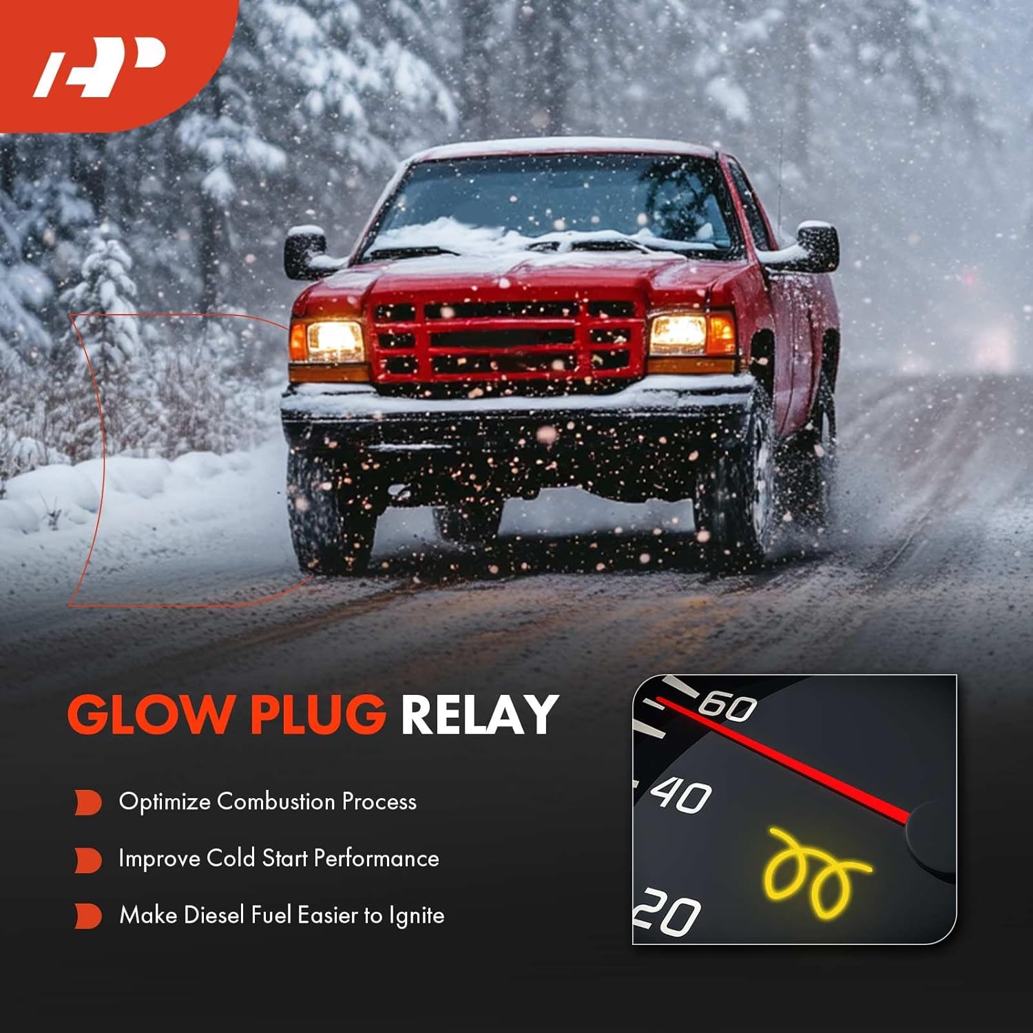 A-Premium Diesel Glow Plug Control Relay Module Compatible with Chevrolet Silverado 2500 HD 2001-2004, Silverado 3500 2004-2005 & GMC Sierra 2500 HD 2001-2004, Sierra 3500 2004-2005, 6.6L