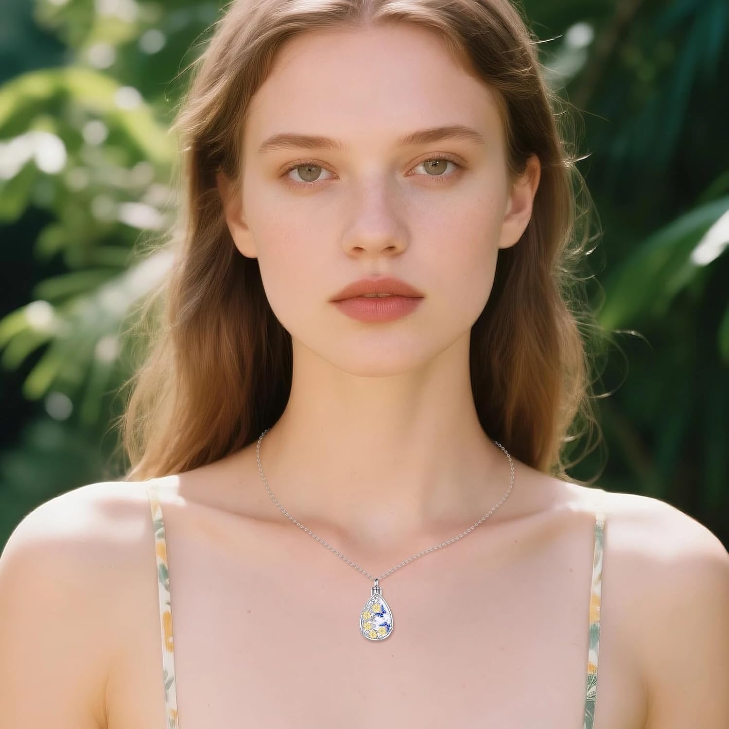 Diamond Hummingbird Butterfly Dragonfly Urn Necklace for Ashes 925 Sterling Silver Animal Urn Holder Pendant Keepsake Cremation with Funnel Filler Memorial Jewelry Gifts for Women Mom Wife,18+2 inch - Image 2