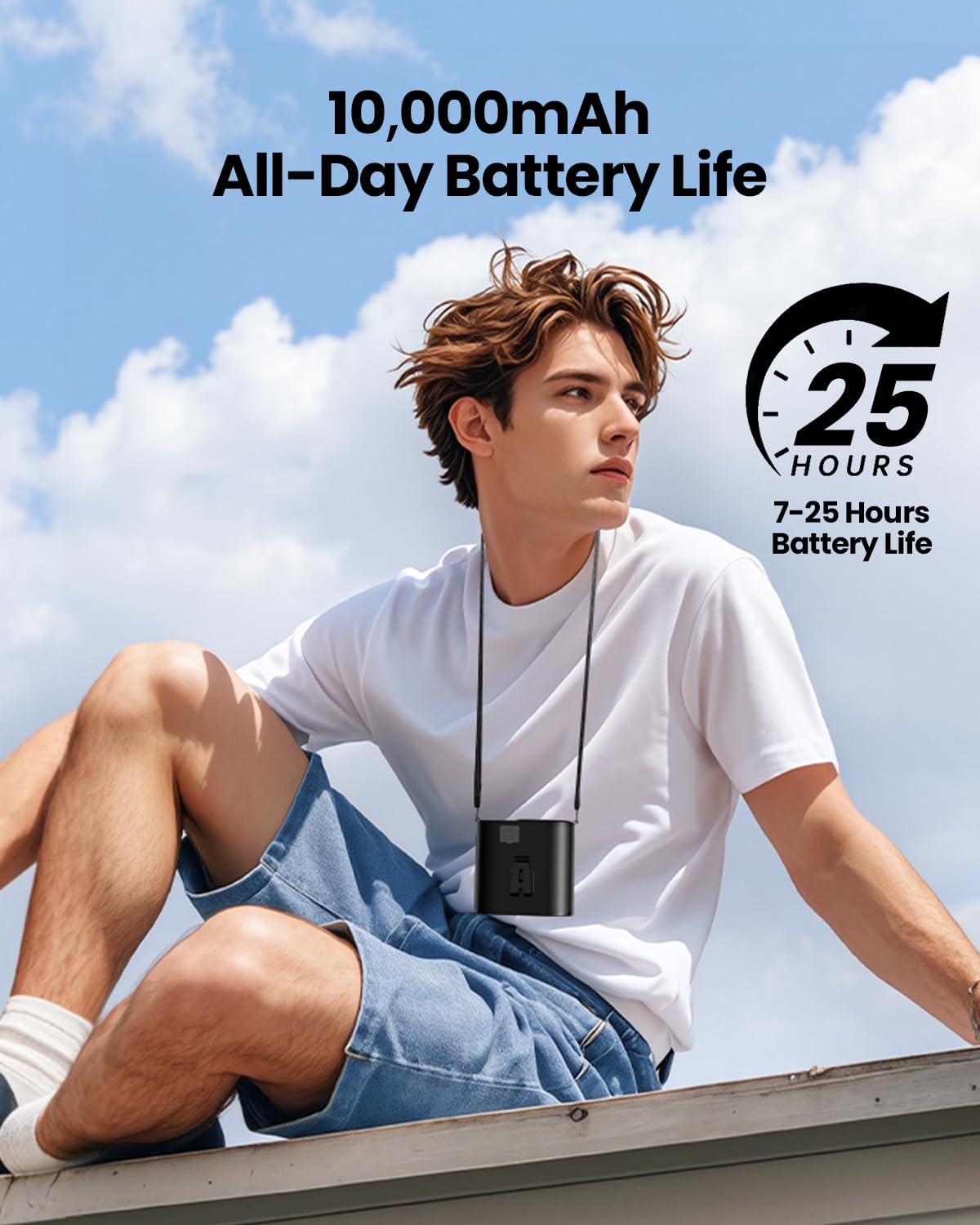 coldSky 10,000mAh Waist Fan, LED Display 12,000RPM Clip on Fan for Shirt, 10-Speed Turbo Wearable Belt Fan, 2026 Upgraded Rechargeable Cooling Fan for Outdoor Work, Camping
