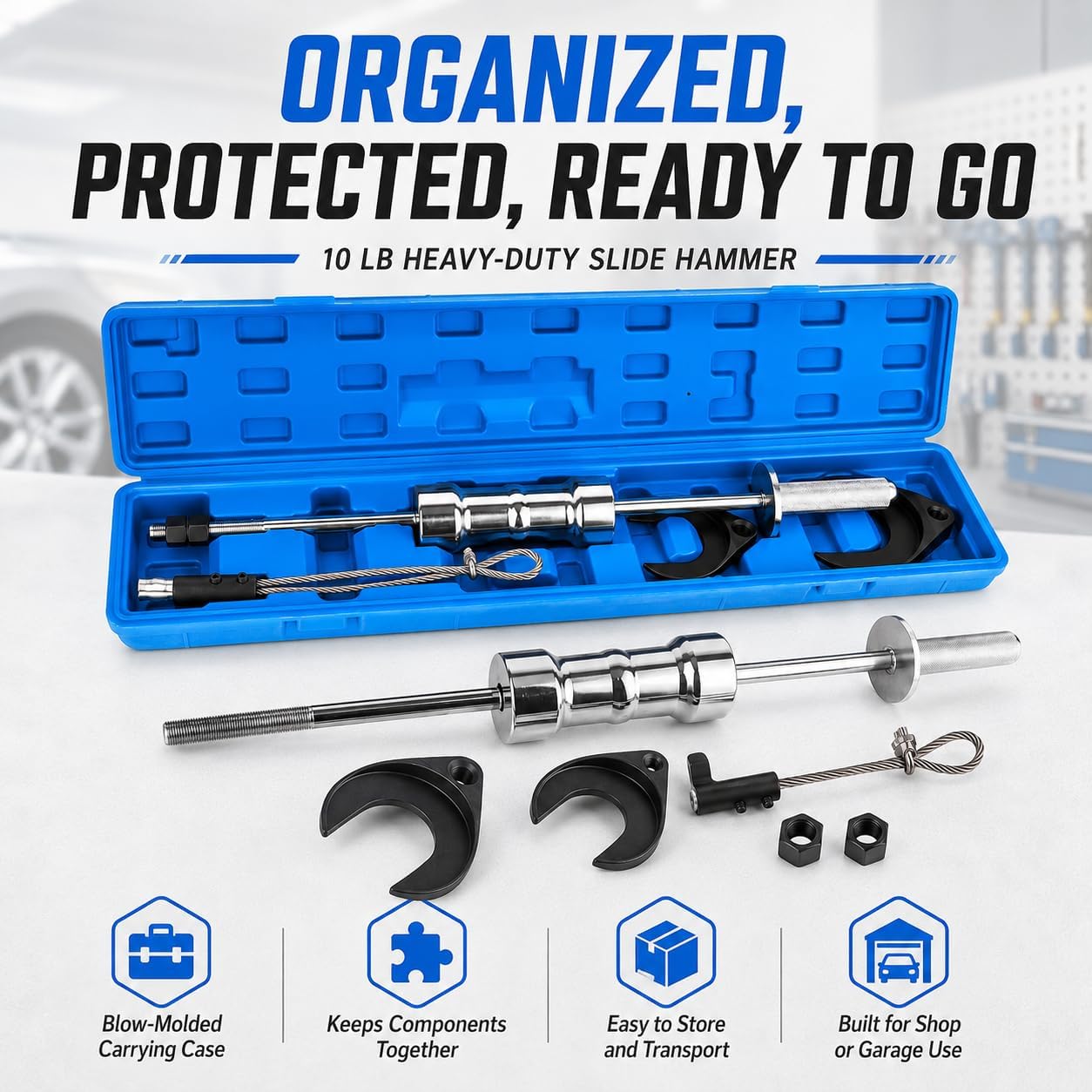CV Axle Removal Tool Kit, 10lb Slide Hammer Puller with 48mm and 63mm Forks
