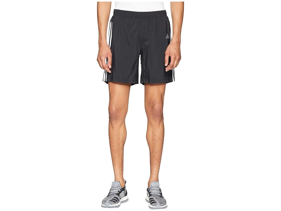 

adidas Running 3-Stripes 7 Run Shorts (Black/White) Men's Shorts