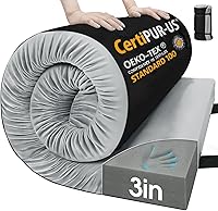 CYMULA 3-Inch Memory Foam Camping Mattress Pad - Non-Slip Portable Roll-Up Sleeping Mat for Tent, Cot, Car, Truck & Guest Bed