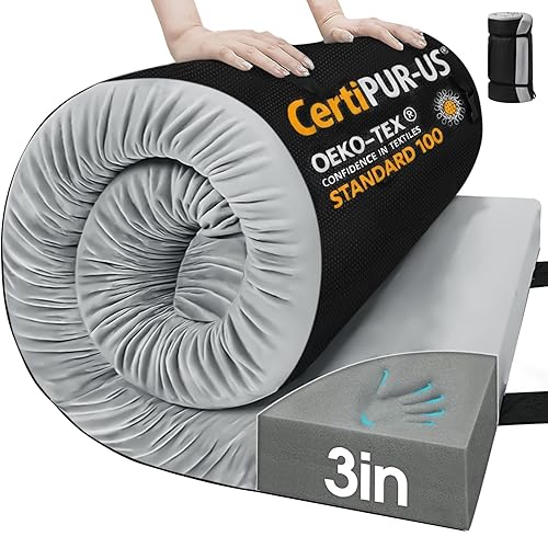 CYMULA Memory Foam Camping Mattress Pad,3inch Sleeping Pad for Camping,Non-Slip