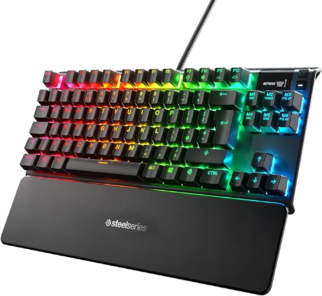 SteelSeries Apex Pro TKL - Mechanical Gaming Keyboard - Adjustable Actuation Switches - OLED Smart Display - Compact Form - English QWERTY Layout - Compact (TKL)