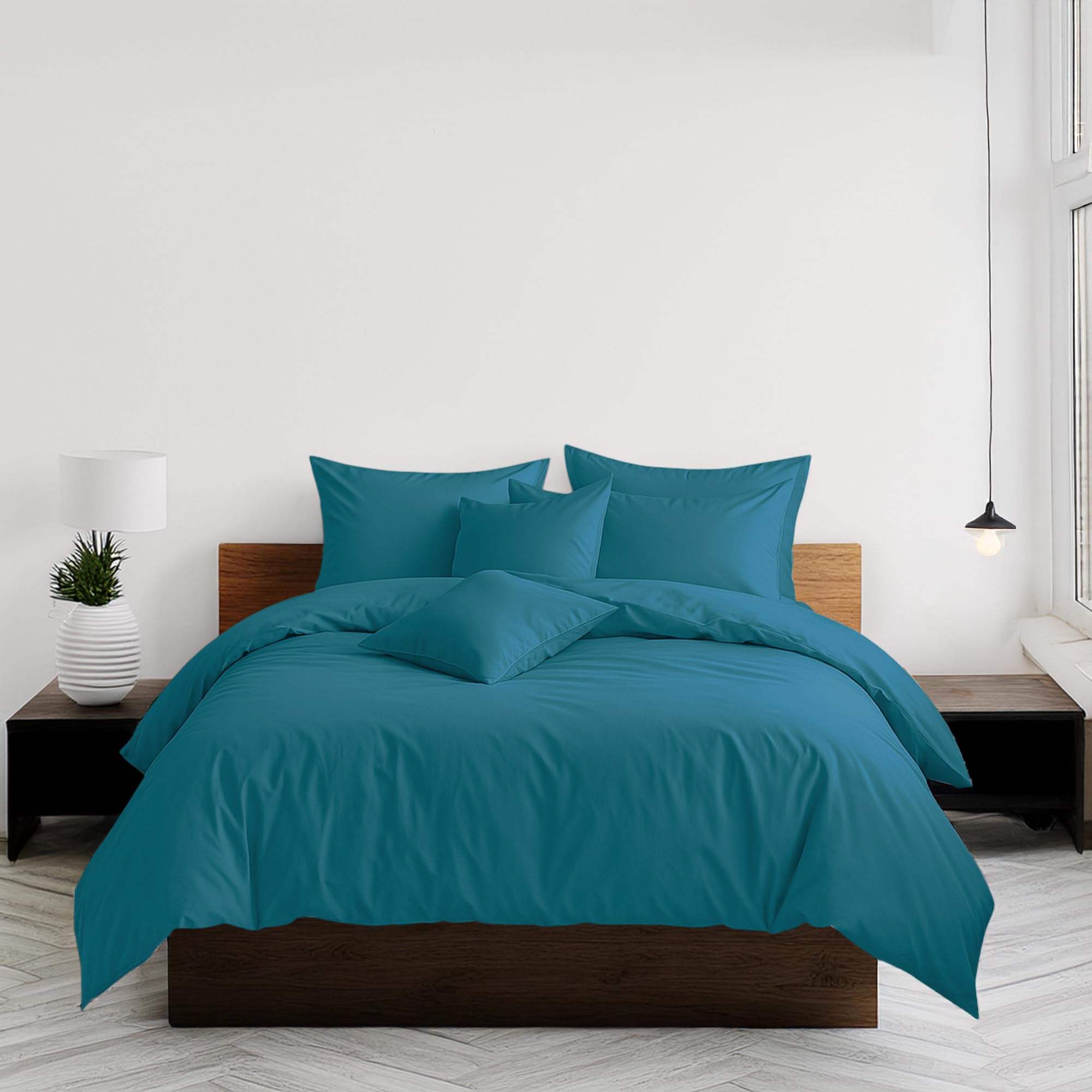 Home Sweet Home UK Plain Dyed Double Size Duvet Cover Sets Soft PolyCotton Duvet Cover Sets Double size With Button Closure Non-Iron Easy Care Bedding with Matching Pillowcases