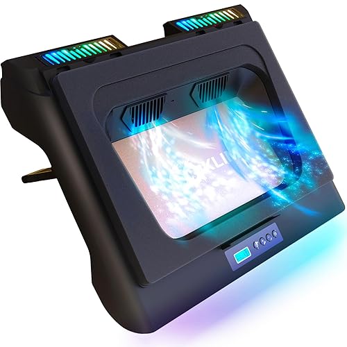 KLIM Everest Base de refrigeración para portátiles - 2 Ventiladores Turbo de 4300 RPM para un Rendimiento máximo - Evita el sobrecalentamiento y Protege tu portátil Gaming - 14 a 17" - Nuevo - Black