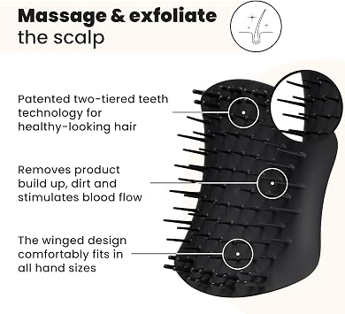 Tangle Teezer Scalp Brush Black Masaj & Saç Fırçası-Tarak Islak Kullanım
