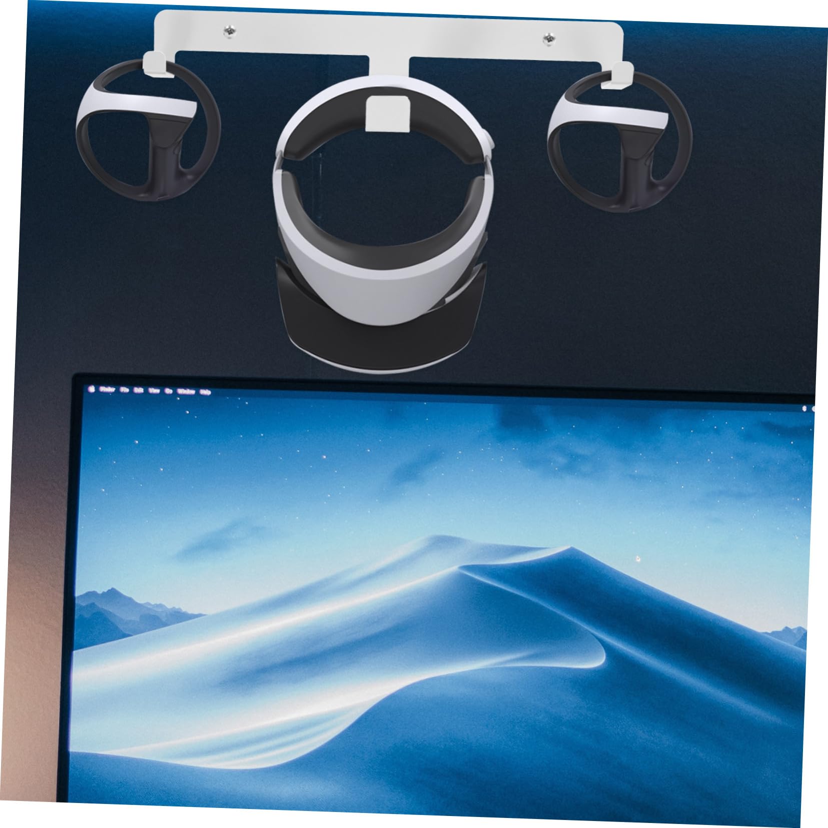 SHINEOFI Supporto Da Parete Per Visore Vr Per Cuffie e Cavo Di Ricarica Usb Type-c Design Salvaspazio Per Ufficio e Casa