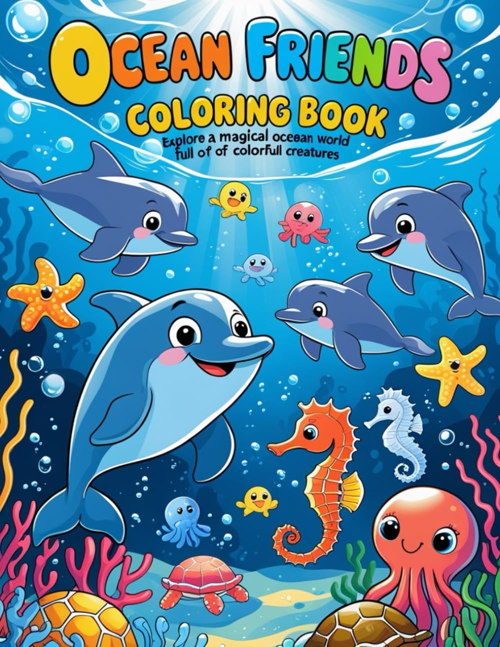 Ocean Friends Coloring Book: Explore a Magical Ocean World Full of Colorful Creatures