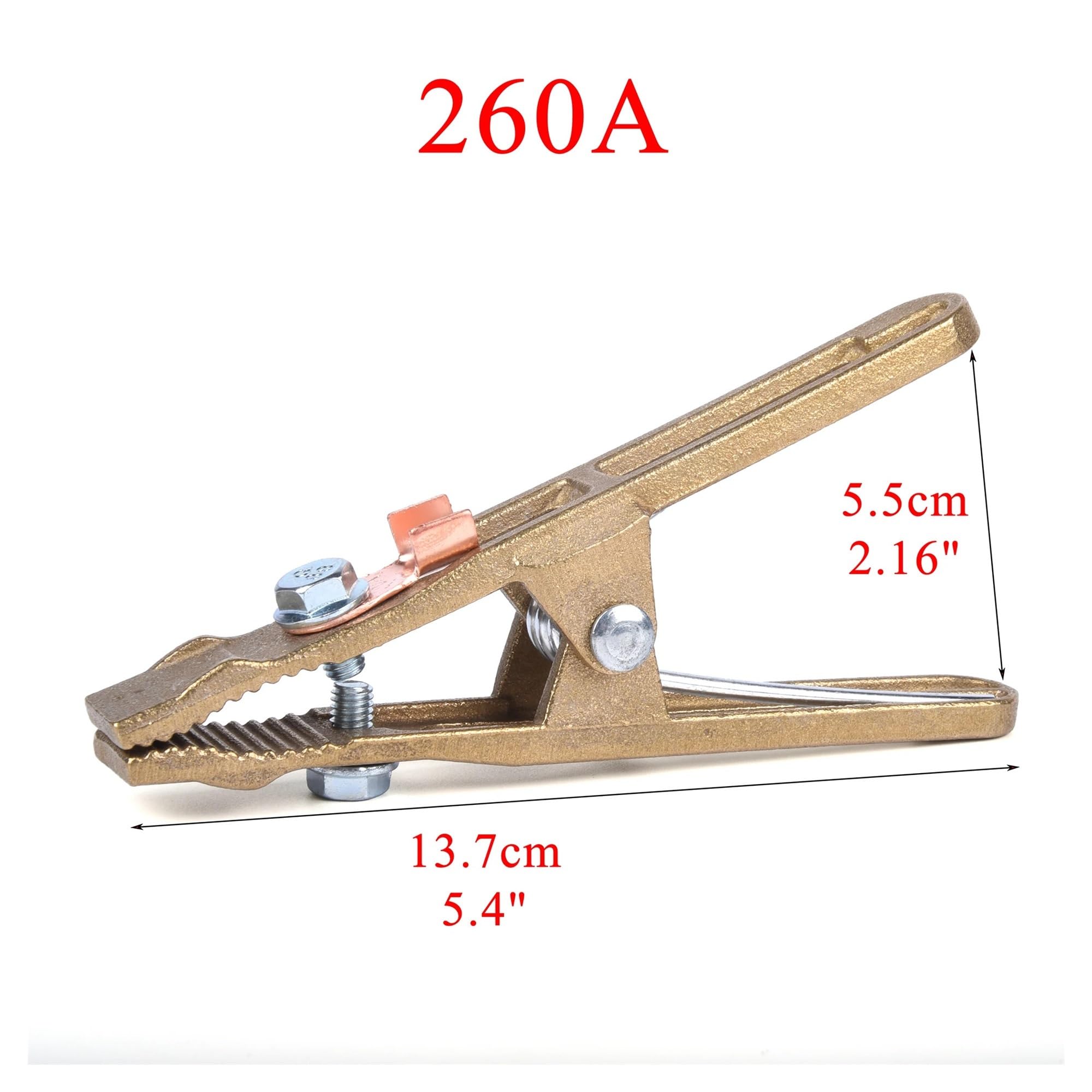 Pinza massa per saldatrice Clip di messa a terra con vite di fissaggio a terra for saldatura in ottone resistente(A type 300A Black)