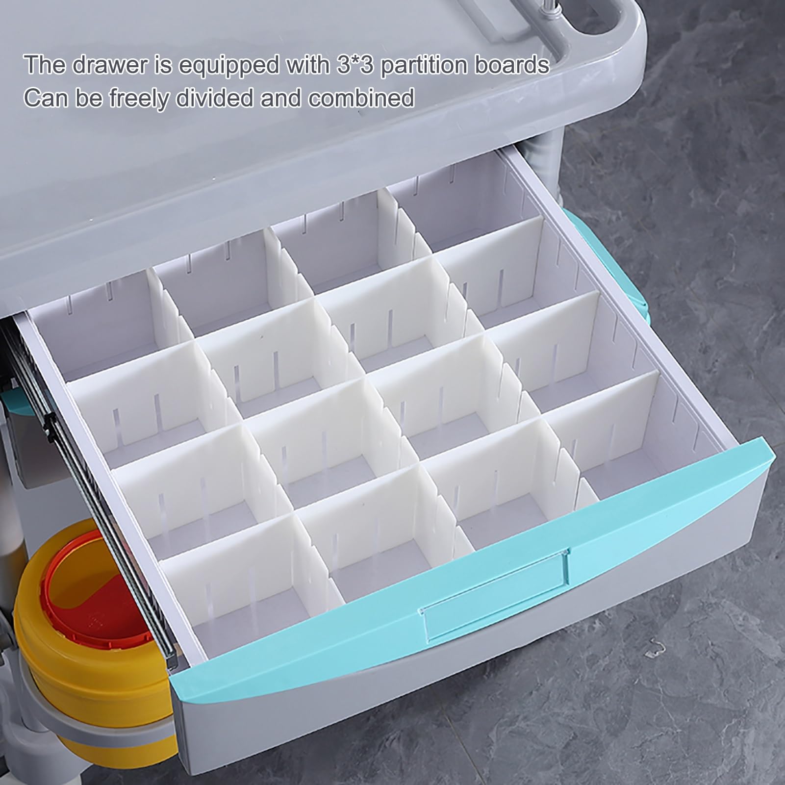 Carrello medico mobile con ruote, carrello multiuso professionale con materiale ABS, per laboratorio, clinica, ospedale, salone, ufficio