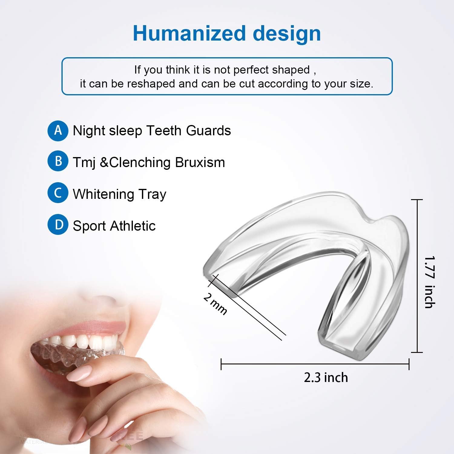 4 Pack Kids Mouth Guard for Grinding Teeth & Clenching, Eliminates TMJ, Stops Bruxism, Athletic Night & Sport Guard (Kid Size)