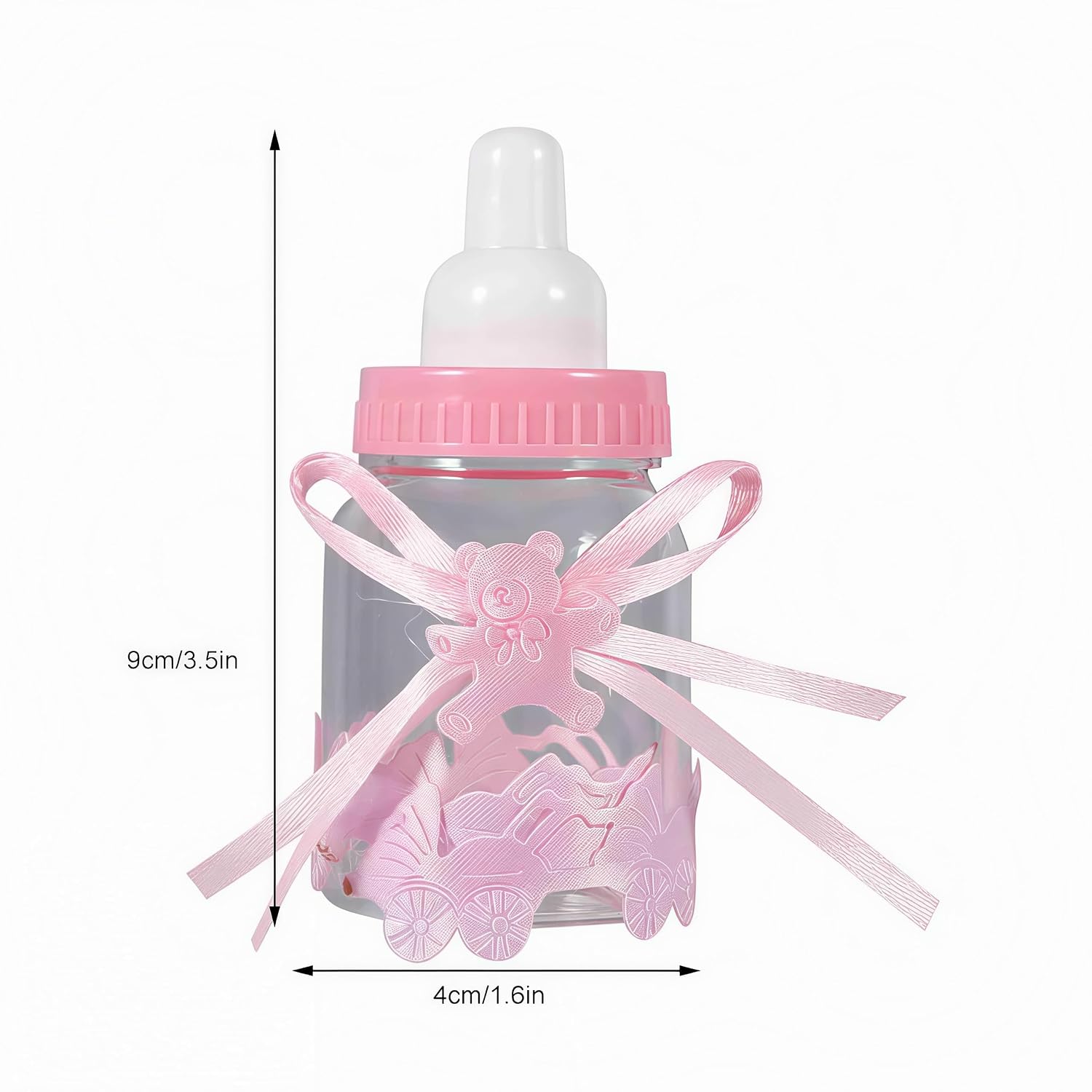 12Pcs Candy Chocolate Bottles Box Plastic Baby Shower Party Favors Gifts Decorations for Girl Boy Baby Shower Children Party Pink Blue 4x9cm (Pink)