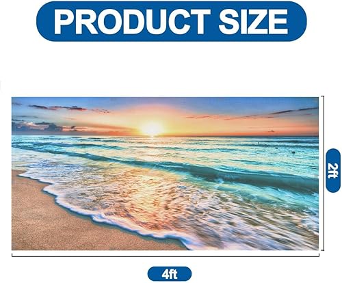 Miniatura 2 de Paquete de 6 cubiertas de luz fluorescente para luz de techo, cubiertas de luz de playa con salida del sol para aula, oficina, hogar, cubierta de