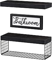 Vista 6 de QEEIG Estantes de baño sobre el inodoro - Almacenamiento de papel montado en la pared, decoración de granja, decoraciones estéticas, letrero