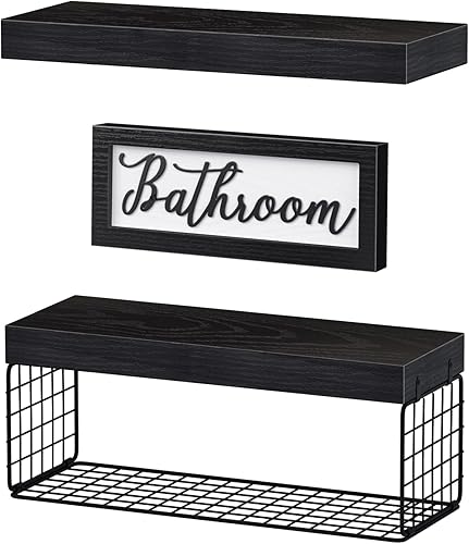 Miniatura 6 de QEEIG Juego de muebles de baño, estantes sobre el inodoro, decoración de baño, decoración de granja, letrero de decoración estética, estante de