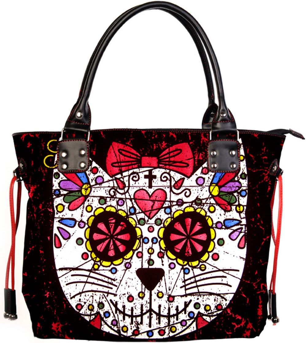 Banned Apparel Sugar Kitty Skull Cat Large Handbag