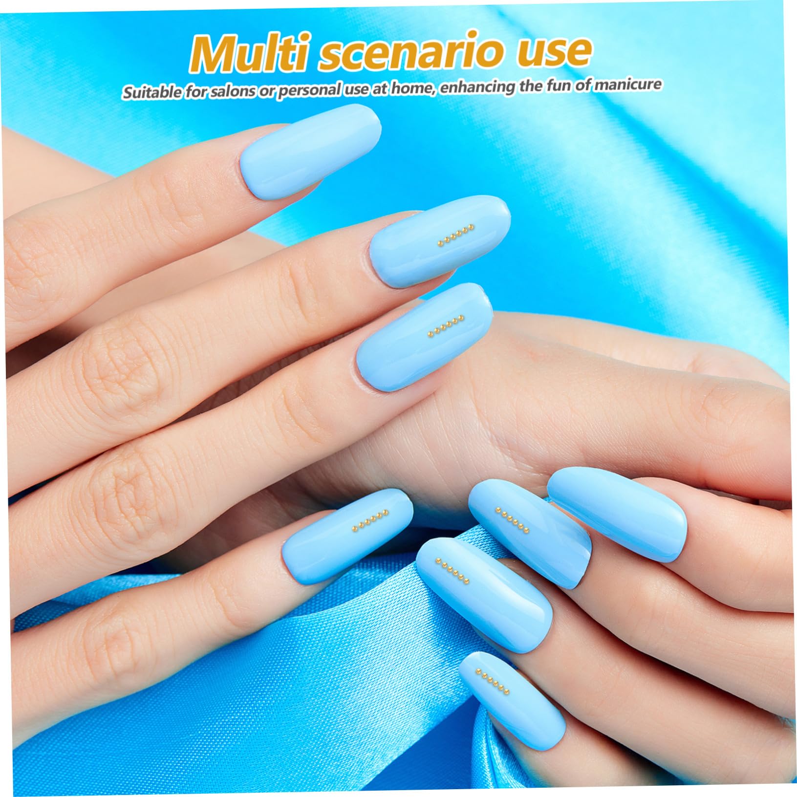 Decorative Mini Beads per Unghie in Metallo Oro Palline Resistenti per Manicure DIY Adatte Tutte le Forme di Unghie e Uso Quotidiano