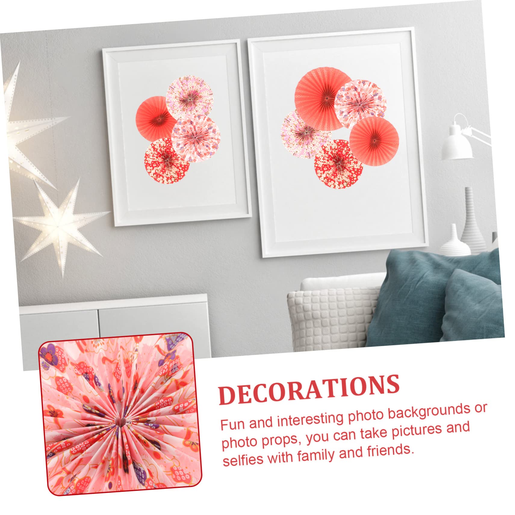 TOPBATHY 20 STK Fächerblume Aus Japanischem Papier Papierfans Für Die Neujahrsparty Pom-poms-Blumen Aus fächer Für Festivalparty Festliche fächer Freunde Zen