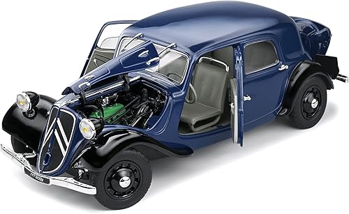 Solido S1800906 - Modelo de automóvil Citroen Traction 1937 azul oscuro y negro 1/18 fundido a presión
