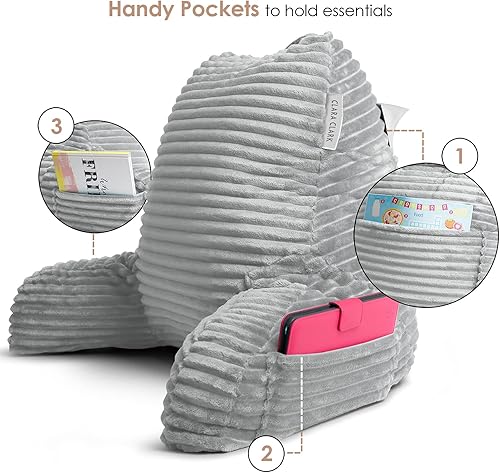 Miniatura 3 de Clara Clark Almohada de lectura para cama para adultos, almohada de espalda para sentarse en la cama, almohadas de cama estándar de felpa para