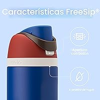 Vista 4 de Owala Marvel FreeSip - Botella de agua aislada de acero inoxidable con popote para deportes y viajes, botella de agua deportiva sin BPA, 24 onzas