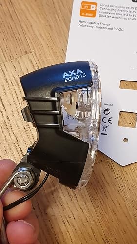 Phare Dynamo AXA Echo 15 Switch – 15 Lux, Réflecteur Intégré, StVZO, Visible à 2250 M, Sans Pile