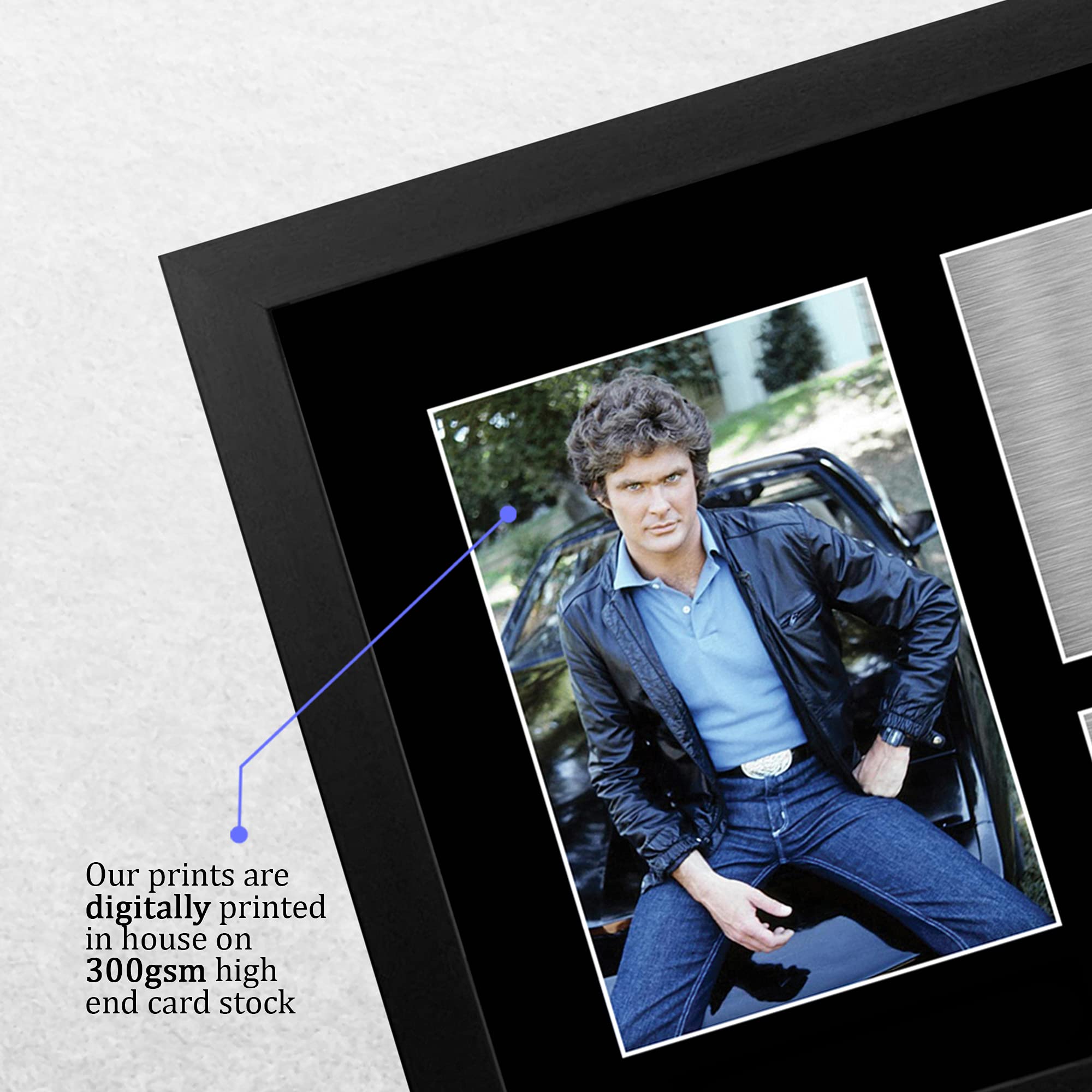 HWC Trading FR A4 David Hasselhoff Knight Rider Regali Stampati Autografo Firmato Immagine Per Gli Appassionati Di Programma Televisivo - A4 Framed