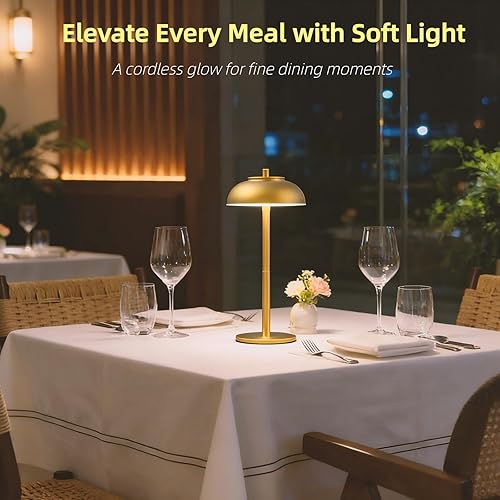 Miniatura 8 de Paquete de 2 Lámparas de Mesa LED Inalámbricas: Lámpara de Escritorio Portátil Moderna para Uso Interior/Exterior, Luces de Batería Recargable con