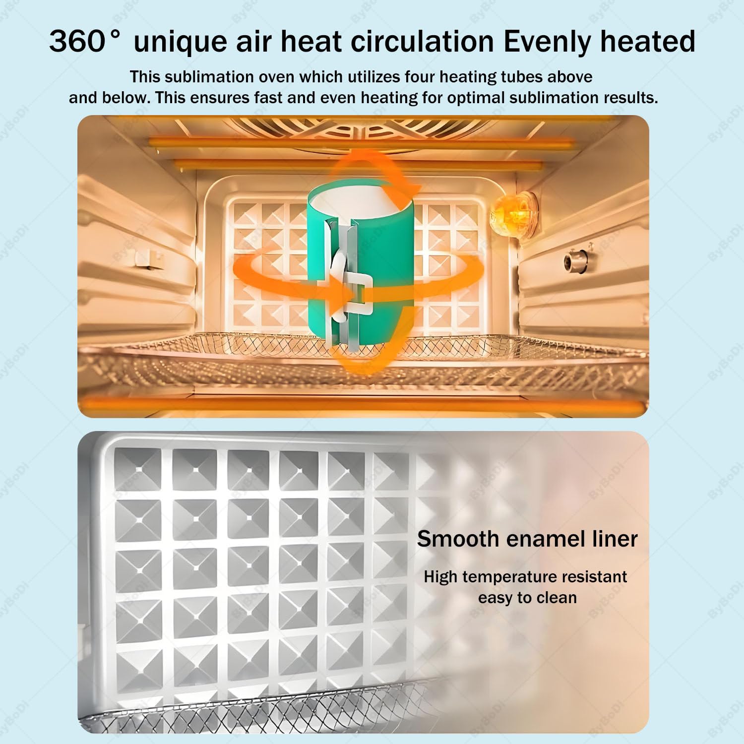 Horno de convección genérico para sublimación de 16 litros y 1400 W, con