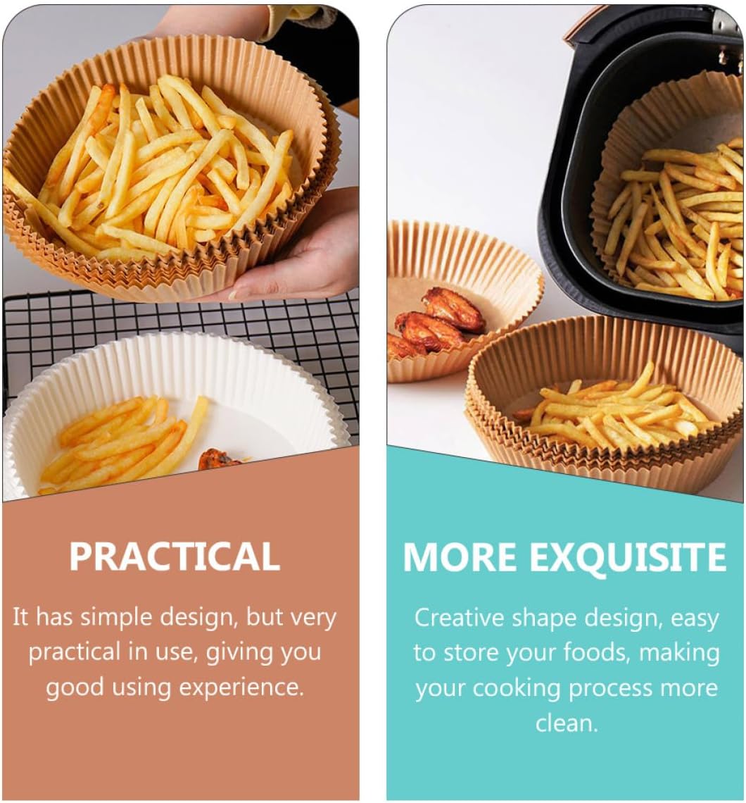 50pcs Heat-resistant Air Fryer Paper Liners round Oil-proof Non-stick Parchment Paper for Baking and Frying Accessories