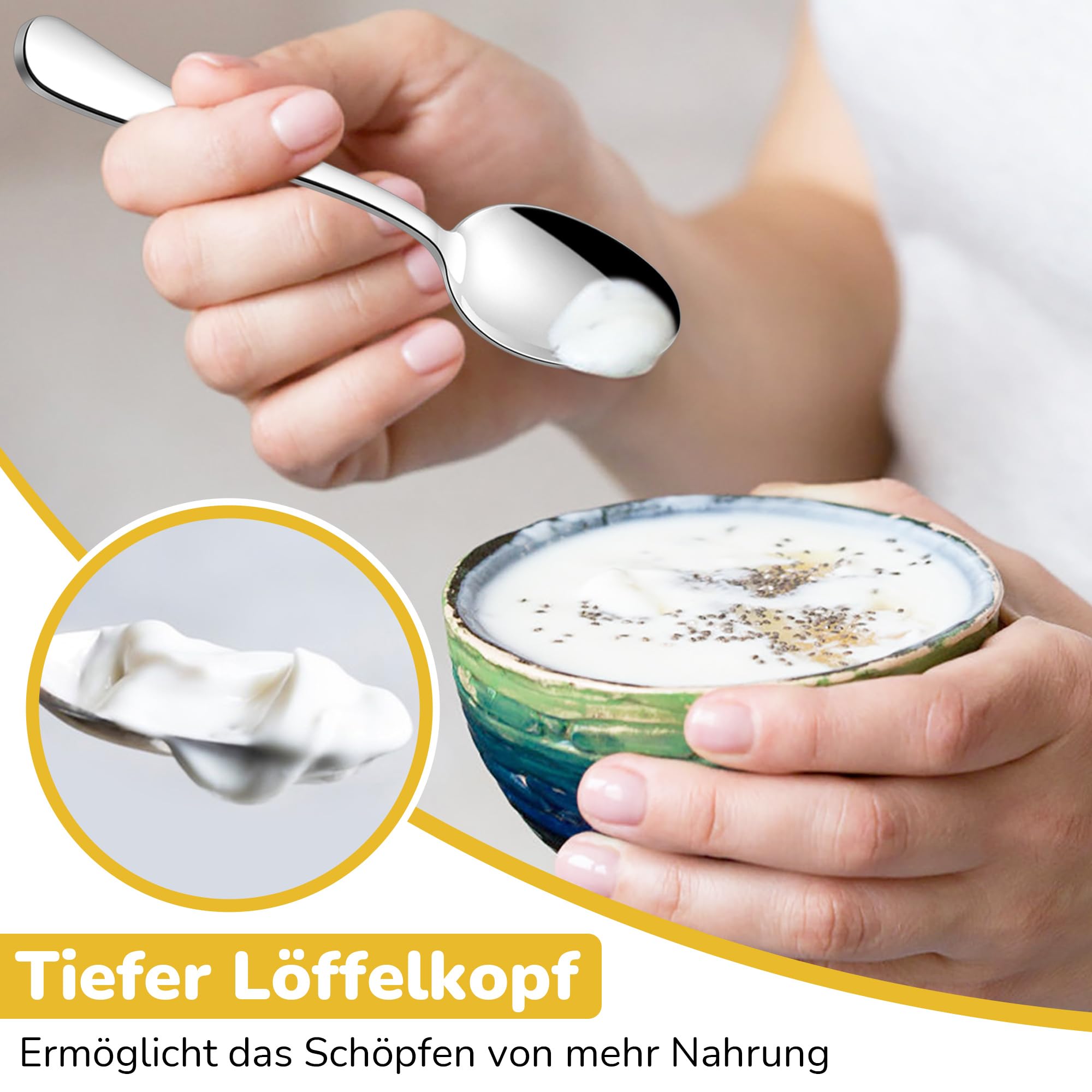 Set 24 Cucchiaini Da Caffè In Acciaio Inox - Piccoli, Per Dolci, Lavabili In Lavastoviglie - Foto 2