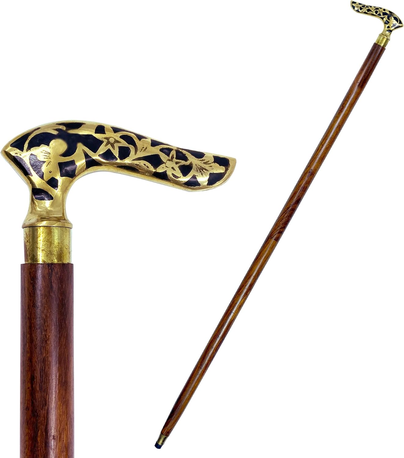 CRAFTONE Handmade Ergonomic Wooden 2 Folding Walking Cane for Men and