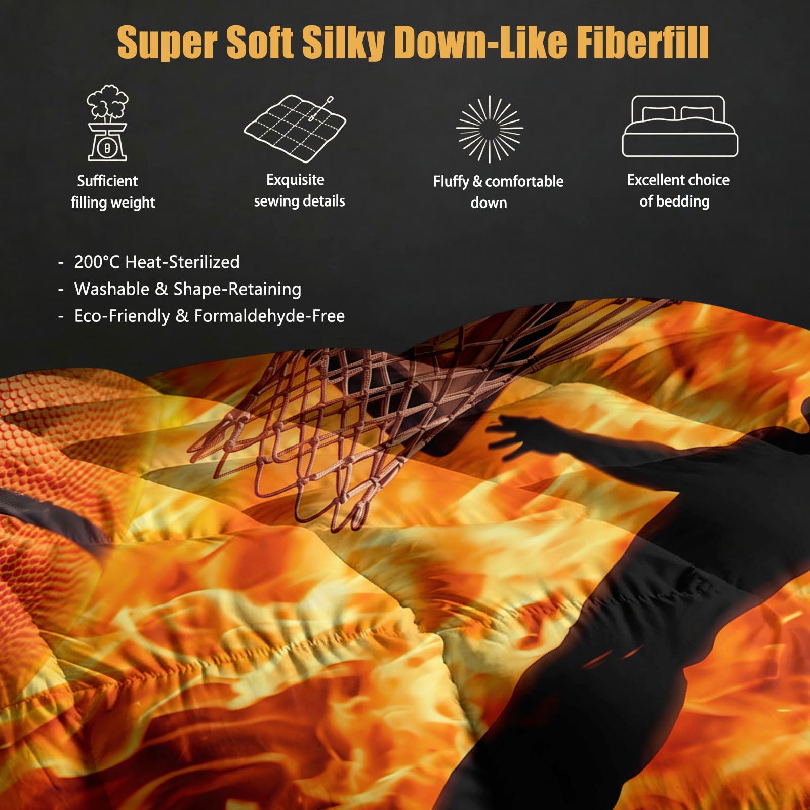 Trapunta reversibile con stampa sportiva, 200 x 200 cm