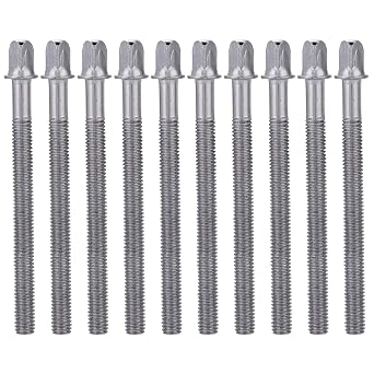 Hyclam Drum Screws, Snare Drum Lug Screws, Snare Drum Lug Screws, Snare Drum Tension Lug Screws, Drum Tight Tension Rods, Bass Drum Key Tension Rod Set of 10