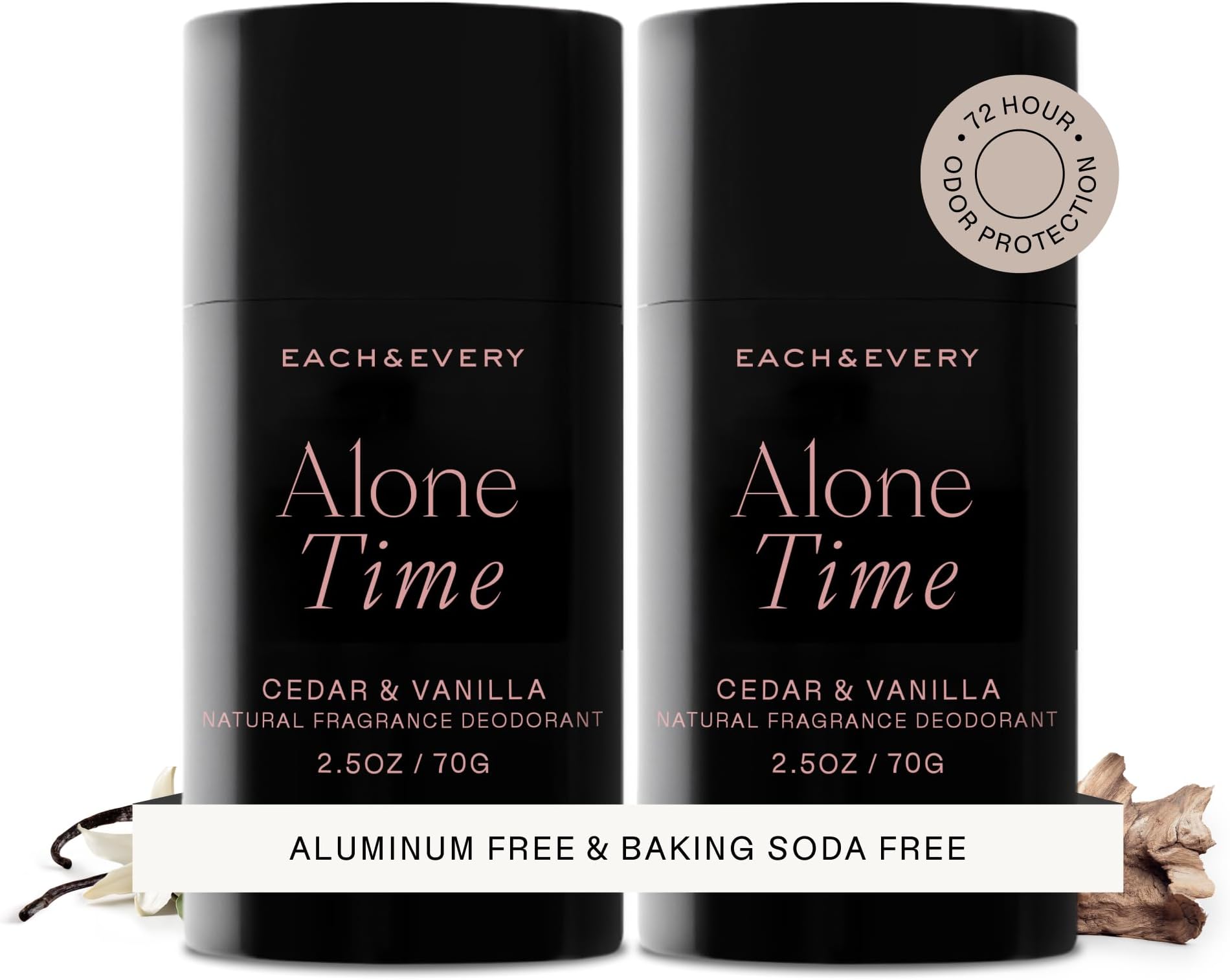 - Aluminum Free Deodorant for Women & Men – Natural Fragrance All Day Odor Protection, Non-Toxic Deodorant for Sensitive Skin, EWG Verified, Baking Soda Free - Cedar & Vanilla 2 Pack, 2.5oz