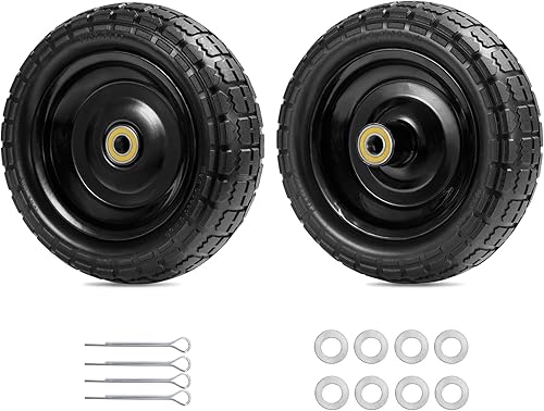Parts Camp Para Gorilla Cart Wheels - Neumático de repuesto de 13 pulgadas para carrito de gorila de 4.00-6, neumático sólido y rueda sin planos
