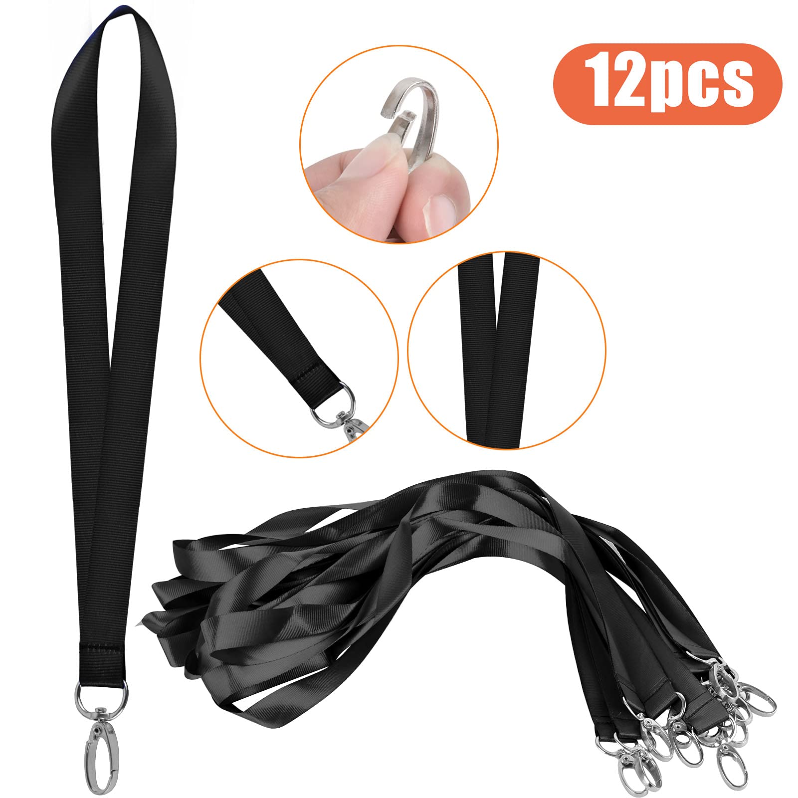 Fodlon Porta Badge Da Collo Retrattile Colore Nero Portabadge Collo Con - Foto 6