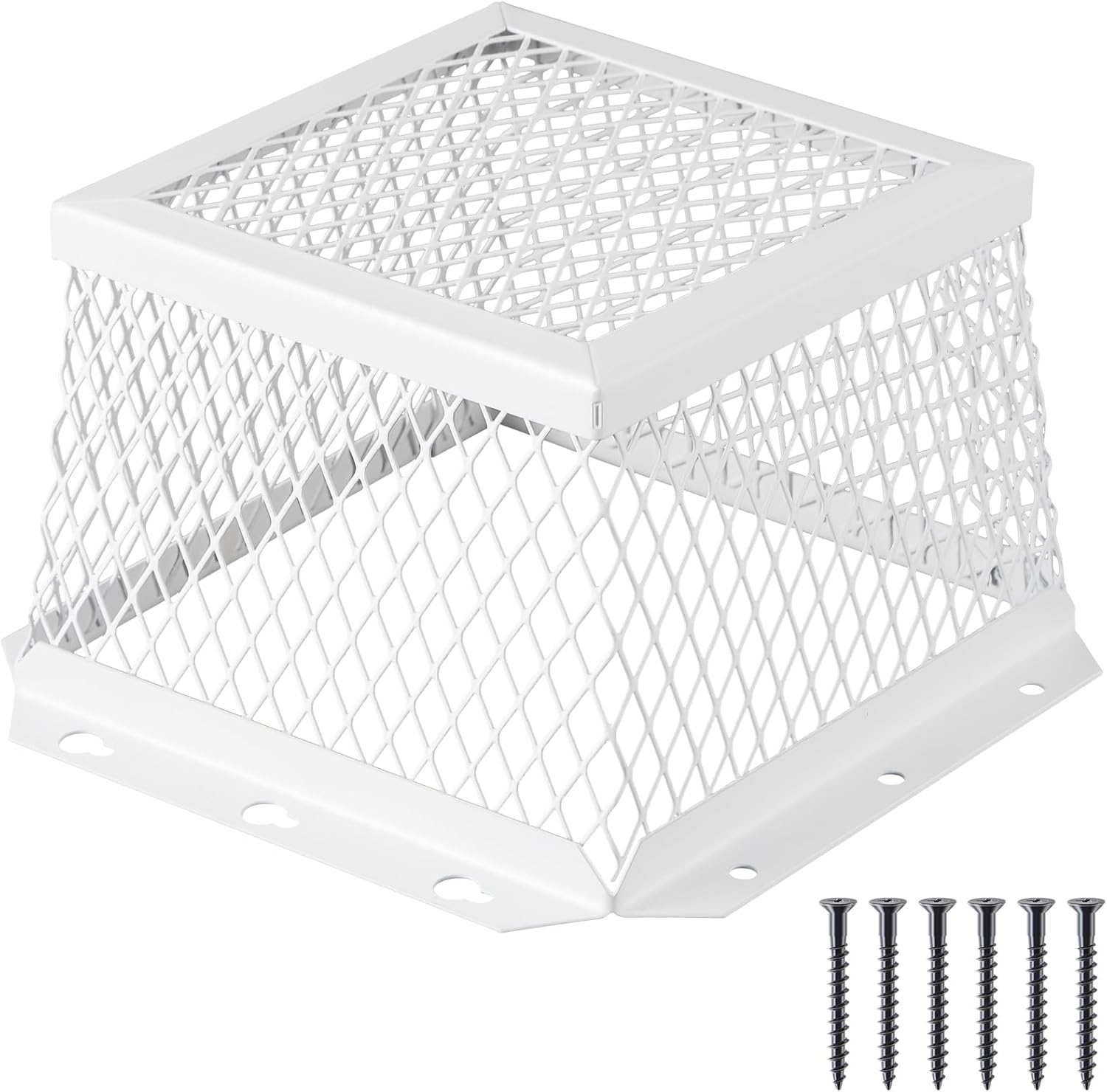 Pasimy 1 Pcs 16" L X 16" W X 6" H Black Stainless Steel Universal Vent guard, Easy Installation outside dryer vent cover Hood-style Kitchen Bathroom Exhaust Vents Cover