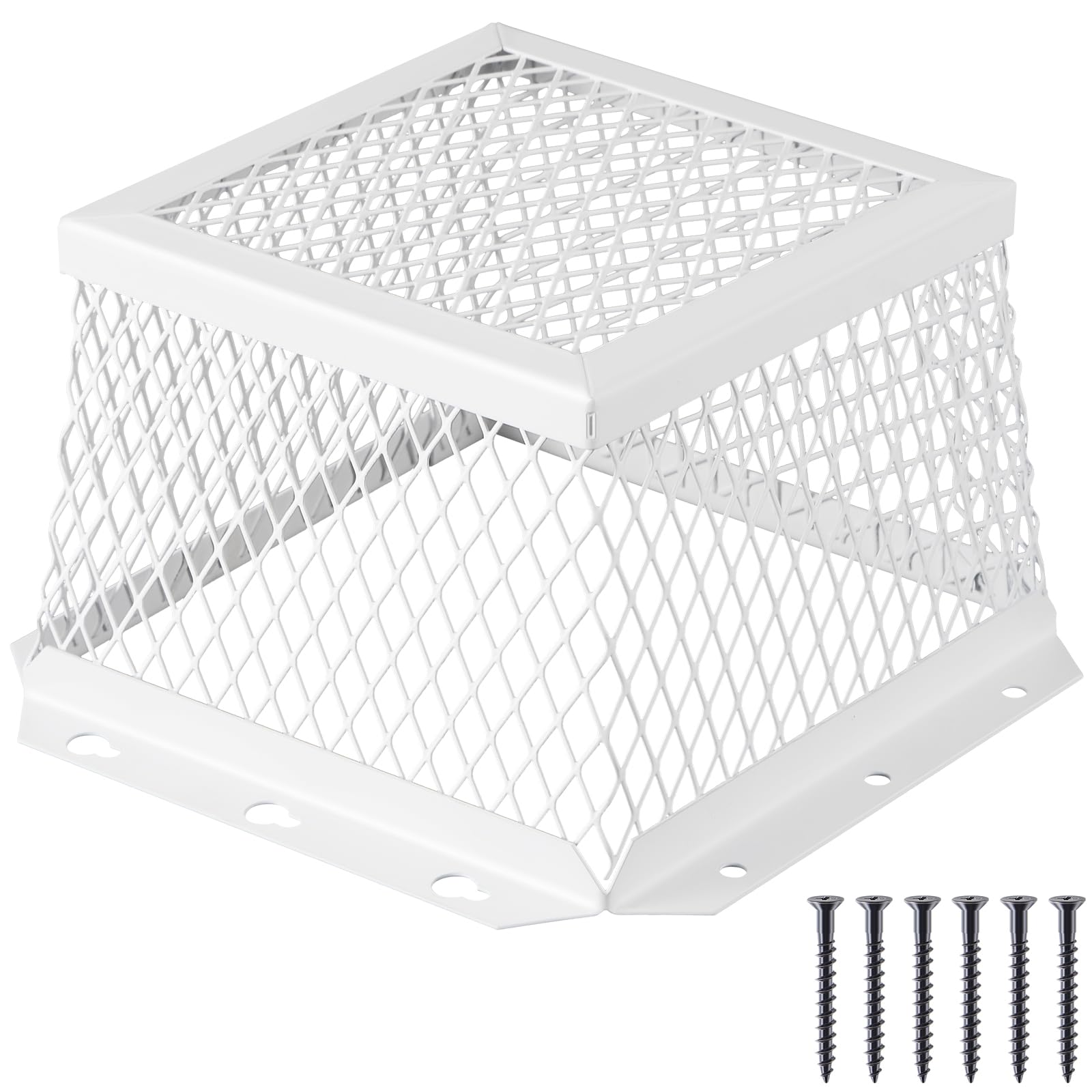 Photo 1 of Pasimy 1 Pcs 7" l x 7" W x 5" H White Stainless Steel Vent Guard, Outside Dryer Vent Cover, Bird & Rodent Proof Exhaust Guard Hood Cover for Bathroom Kitchen Outdoor